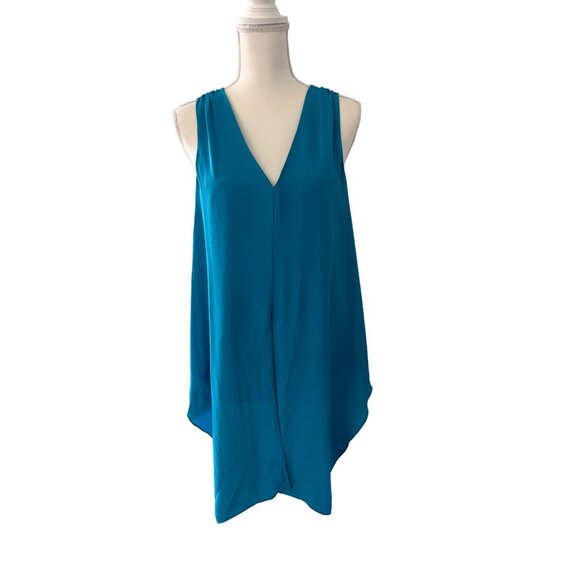 CINQ A SEPT Blue Tunic Blouse Top Size Small - Picture 1 of 3